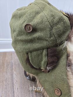 WWII Imperial Japan Army Insulated Winter Hat Field Cap US & JAP Soldier SIGNED