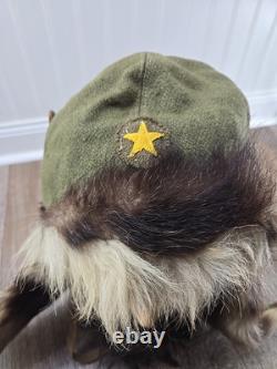 WWII Imperial Japan Army Insulated Winter Hat Field Cap US & JAP Soldier SIGNED