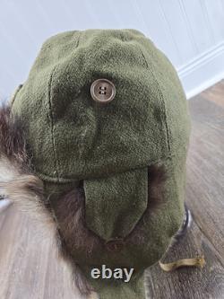 WWII Imperial Japan Army Insulated Winter Hat Field Cap US & JAP Soldier SIGNED