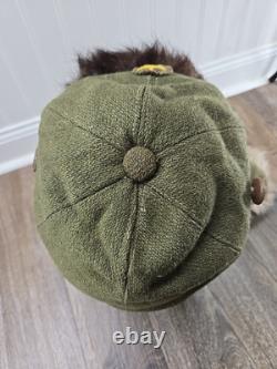 WWII Imperial Japan Army Insulated Winter Hat Field Cap US & JAP Soldier SIGNED