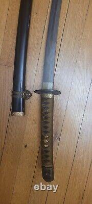 WWII Imperial Japan Navy Katana Sword Signed Takayama To Kanenao