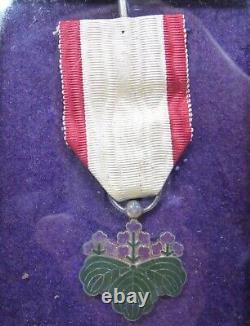 WWII Imperial Japanese 7th Class Rising Sun Medal Framed
