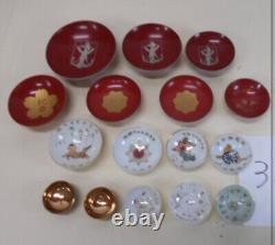 WWII Imperial Japanese Army Discharge Cups 16pc Lacquer & Ceramic Set
