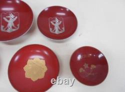 WWII Imperial Japanese Army Discharge Cups 16pc Lacquer & Ceramic Set