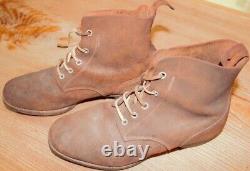 WWII Imperial Japanese Army Driver Boots 1940 Rare Military Lace-Up Shoes