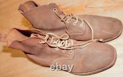 WWII Imperial Japanese Army Driver Boots 1940 Rare Military Lace-Up Shoes