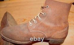 WWII Imperial Japanese Army Driver Boots 1940 Rare Military Lace-Up Shoes