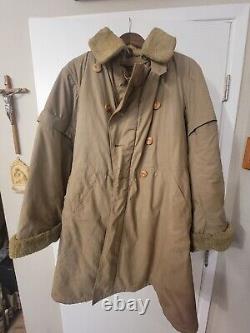 WWII Imperial Japanese Army Extreme Cold Coat Possible Blood Stain Rabbit Fur