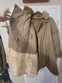 WWII Imperial Japanese Army Extreme Cold Coat Possible Blood Stain Rabbit Fur