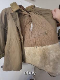 WWII Imperial Japanese Army Extreme Cold Coat Possible Blood Stain Rabbit Fur