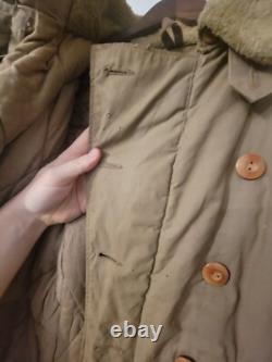WWII Imperial Japanese Army Extreme Cold Coat Possible Blood Stain Rabbit Fur