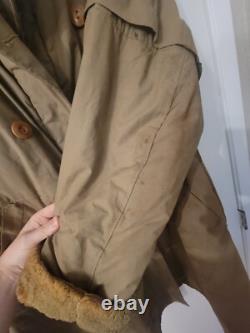 WWII Imperial Japanese Army Extreme Cold Coat Possible Blood Stain Rabbit Fur