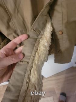 WWII Imperial Japanese Army Extreme Cold Coat Possible Blood Stain Rabbit Fur