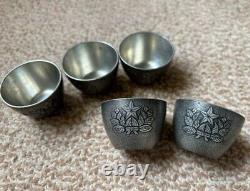 WWII Imperial Japanese Army Guards Division Sake Cups Set of 5 Imperial Gift