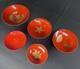 Wwii Imperial Japanese Army Lacquer Sake Cup Set X5 China Campaign & Taisho Gift