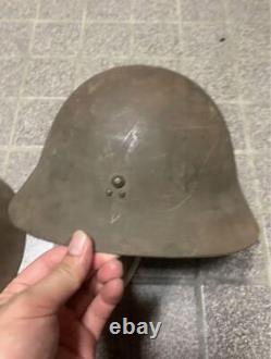 WWII Imperial Japanese Army Relics 2 Iron Helmets & Trumpet found in old family
