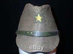 WWII Imperial Japanese Army Summer Field Cap Hat NCO with Tag Rare Material VG+
