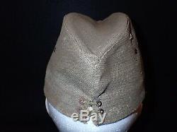 WWII Imperial Japanese Army Summer Field Cap Hat NCO with Tag Rare Material VG+