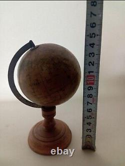 WWII Imperial Japanese Globe 1935 Antique Showa Era Wooden Base Rare Collectible