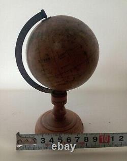 WWII Imperial Japanese Globe 1935 Antique Showa Era Wooden Base Rare Collectible