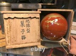 WWII Imperial Japanese Globe Candy Box 1938 Aviation Memorial Lacquer