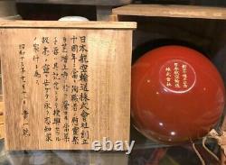 WWII Imperial Japanese Globe Candy Box 1938 Aviation Memorial Lacquer