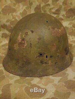 WWII Imperial Japanese Helmet with Markings Army Naval Landing Forces Pacific War