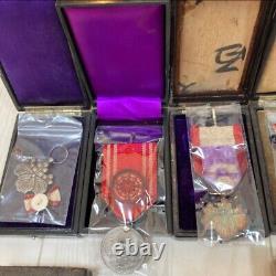 WWII Imperial Japanese Medal Lot Army Badges, Red Cross, Antique Collection