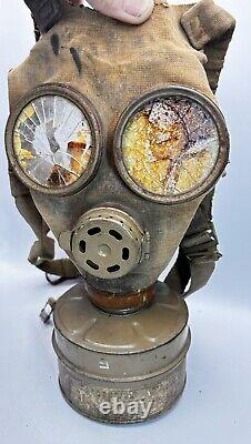 WWII Imperial Japanese Military Gas Mask 1940s Original With Canister