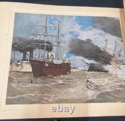 WWII Imperial Japanese Navy Hall Mural History Book 1941 War Art Propaganda RARE