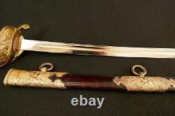 WWII Imperial Japanese Navy IJN Officers Dress Sword & Scabbard Fine Original