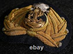 WWII Imperial Japanese Navy Officers Service Visor Hat Bullion Early War Cockade