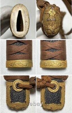 WWII Imperial Japanese Navy Type 97 Naval Kai-Gunto Handle Tsuba Tassel Set