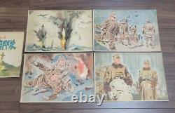 WWII Imperial Japanese Propaganda Picture Cards Attu Island Battle Set 1943