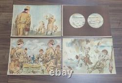 WWII Imperial Japanese Propaganda Picture Cards Attu Island Battle Set 1943