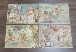 WWII Imperial Japanese Propaganda Picture Cards Attu Island Battle Set 1943