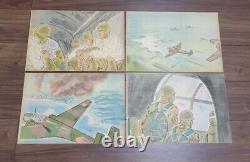 WWII Imperial Japanese Propaganda Picture Story 1944 Paratrooper Tale 20 Cards