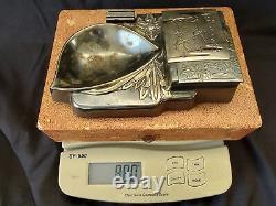 WWII JAPANESE Imperial Army Discharge Memorial Iron Ashtray withBox set-f0208