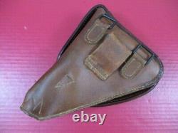 WWII Japanese Army Rubberized Canvas Holster Type 14 Nambu Pistol XLNT RARE #3