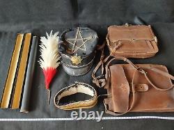 WWII Japanese Military Imperial Soldier's Dress uniform Hat, Leather bags-d0730