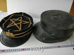 WWII Japanese Military Imperial Soldier's dress uniform Cap and Case set -d0410