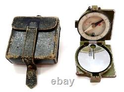WWII Japanese Officer's CASE COMPASS with Leather Pouch for Belt Imperial Star