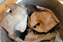 WWII Japanese Original Military Helmet Imperial Army Typ 90 Star, Leather Liner