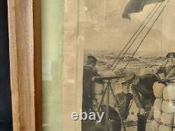WWII Japanese imperial Military NAVY Generals on battleship photo withFlame-g0202