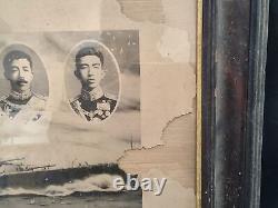 WWII Japanese imperial Military NAVY battleship MUTSU photo and flame set-f1130
