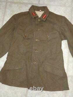 WWII Military Uniform IMPERIAL JAPANESE Army GREEN Wool JACKET with BADGES Pins