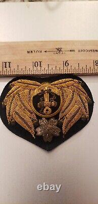 WWII WW2 Japanese Imperial Navy Officers Hat Insignia Japan Military