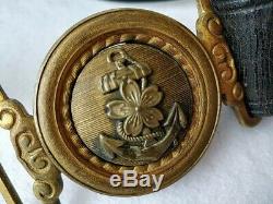 World War 2 WWII Japanese Military Imperial NAVY Soldier's buckle Belt-b628