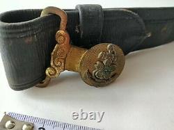 World War 2 WWII Japanese Military Imperial Navy Soldier's buckle Belt-c0925