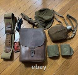 World War II Imperial Japanese Army Gear Set Belt, Canteen, Cap, Pouches